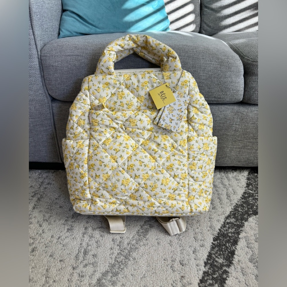 Beis Backpack Tote in Garden Party